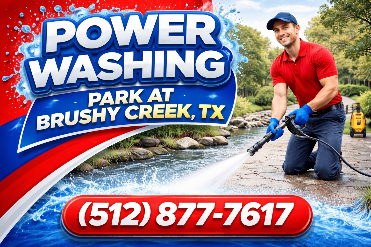 Power Washing in Park At Brushy Creek